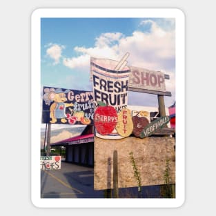 Fresh fruit shop sign in Keremeos, British Columbia, Canada. Sticker